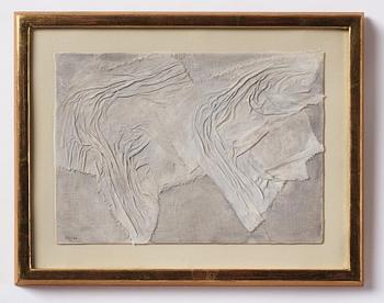 Elli Hemberg, textile collage, signed and dated -60.