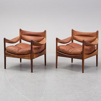 Kristian Vedel, a pair of rosewood 'Modus' easy chairs, Søren Willadsen Möbelfabrik, Denmark, 1960's.
