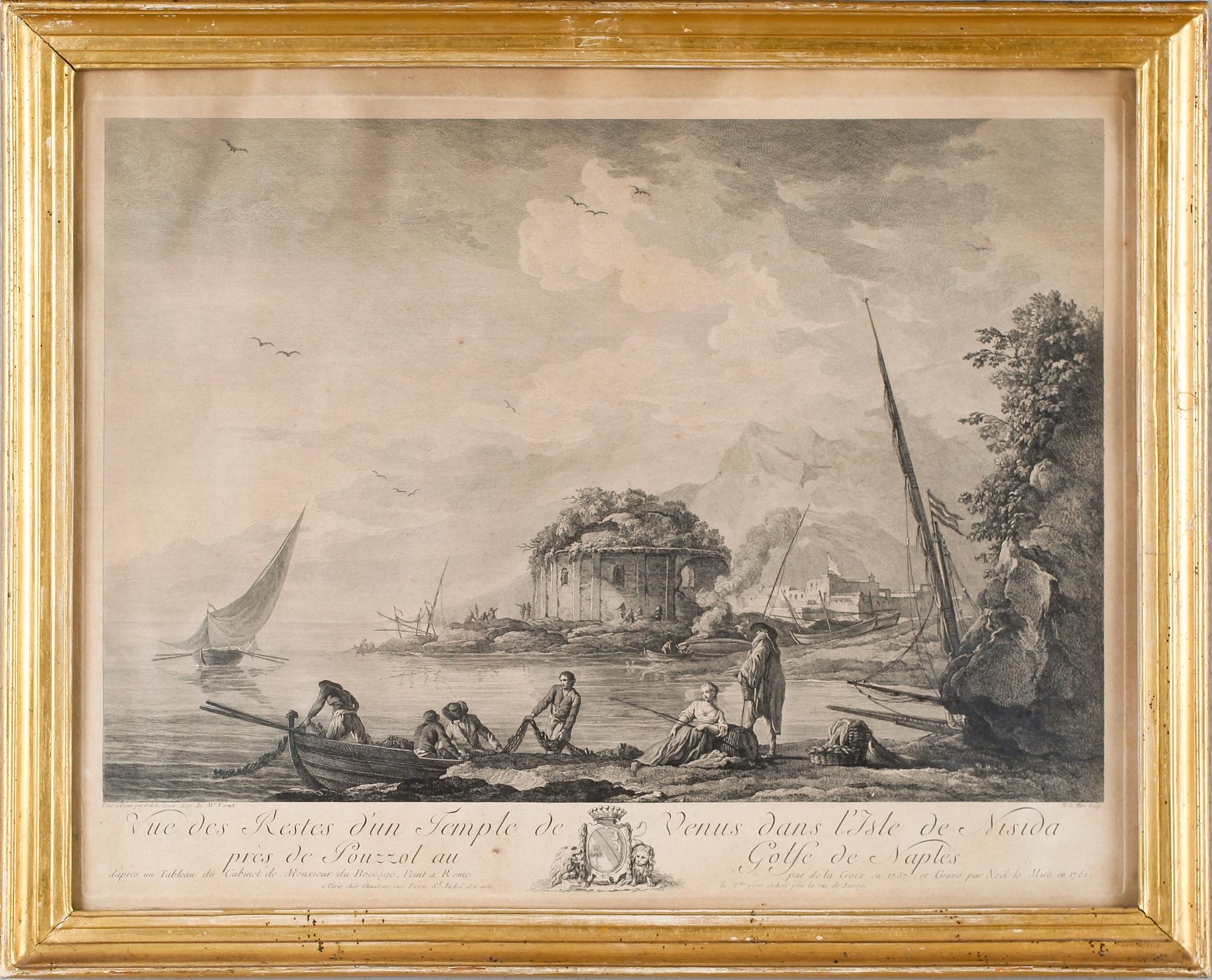 KOPPARSTICK, 2 st, efter G de la Croix, 1700-tal.