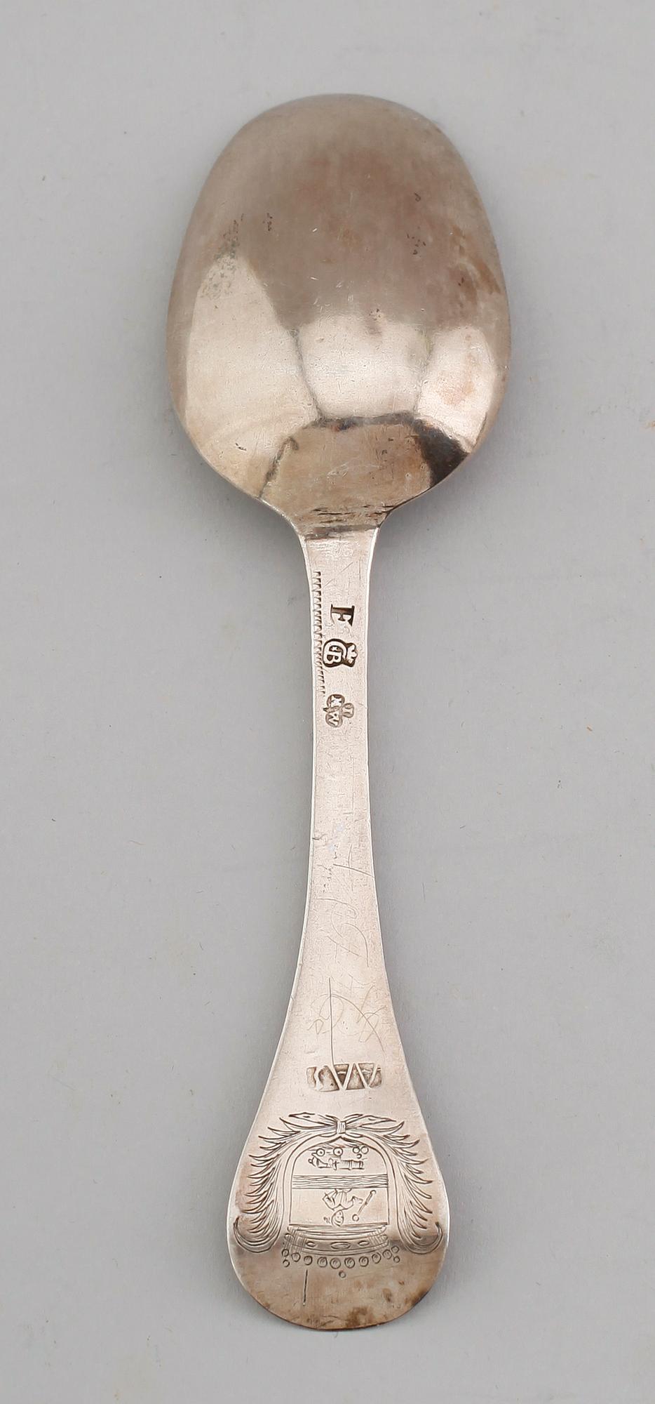 SKED, silver, Johan Martin Winterstein, Göteborg 1699. Vikt ca 65 gram.