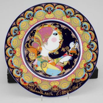 Ten porcelain plates by Björn Wiinblad for Rosenthal, second half of the 20th century.