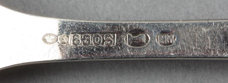 BESTICKSERVISDELAR, 34 st. Silver. 830. Svenska Importstämplar.