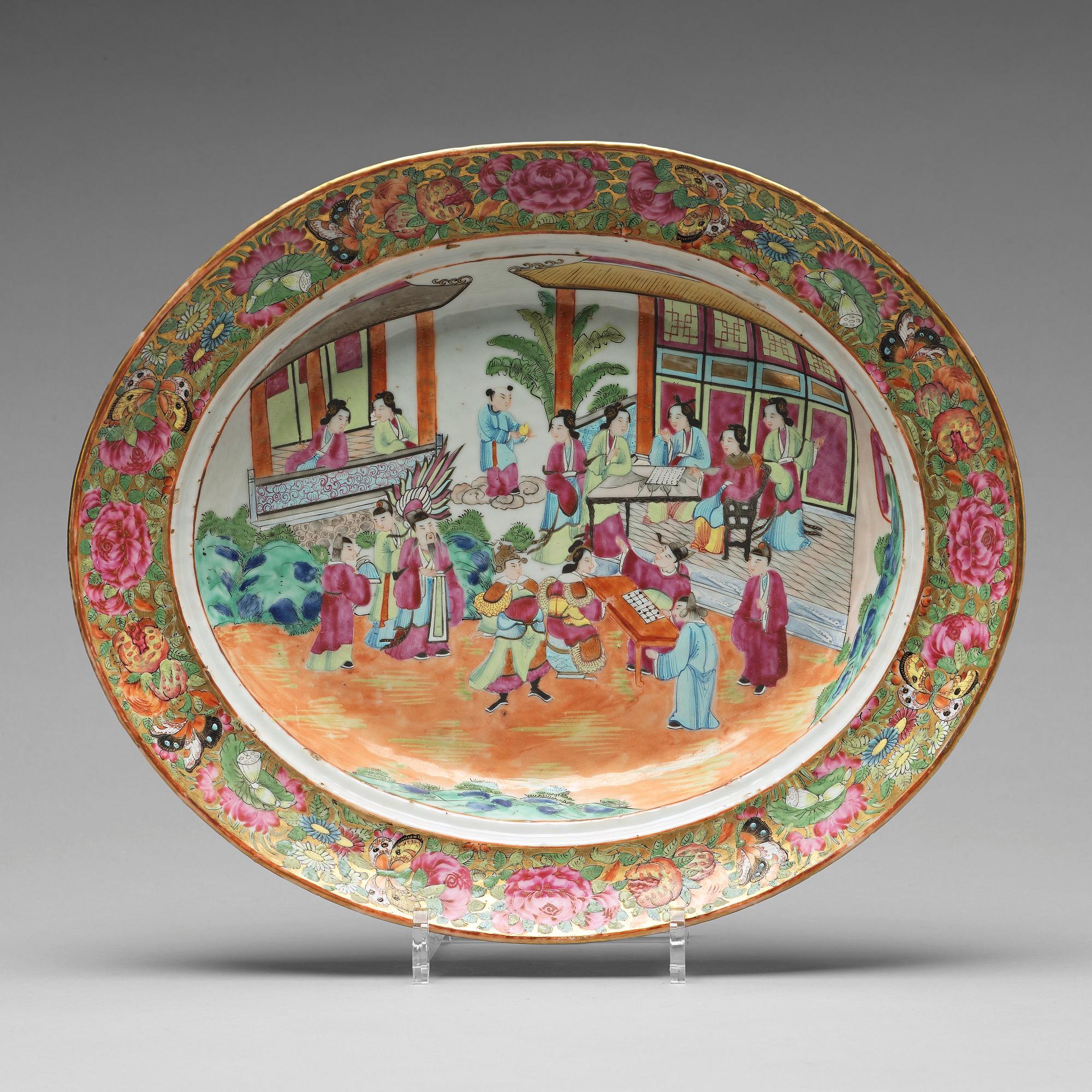 FAT, porslin. Qingdynastin, Kanton, 1800-tal.