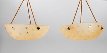 A pair of 1940s ceiling pendants.