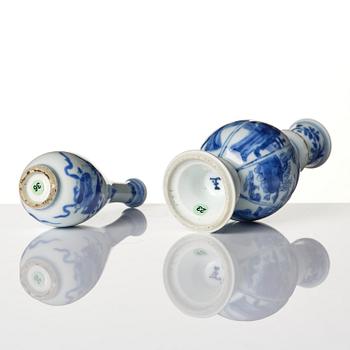 A group of four blue and white miniatures, Qing dynasty, Kangxi (1662-1722).