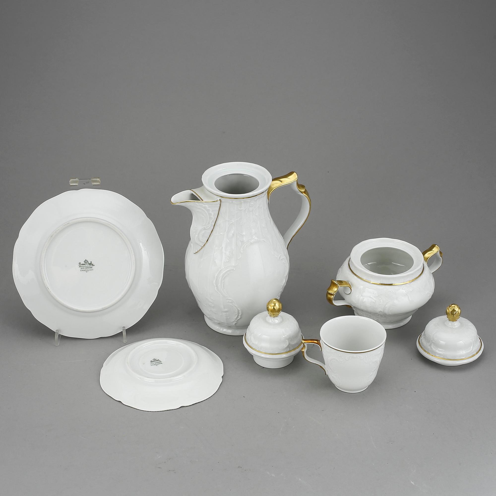 KAFFESERVIS, 25 delar, porslin, Rosenthal, Tyskland, 1900-talets första hälft.