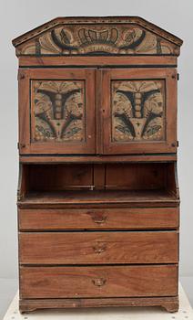 KRONSKÅP, allmoge, Dalarna, bär datering 1850.