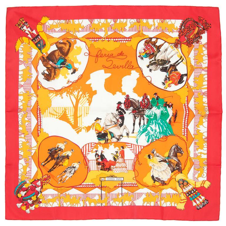 HERMÈS, a silk scarf, "Feria de Sevilla".