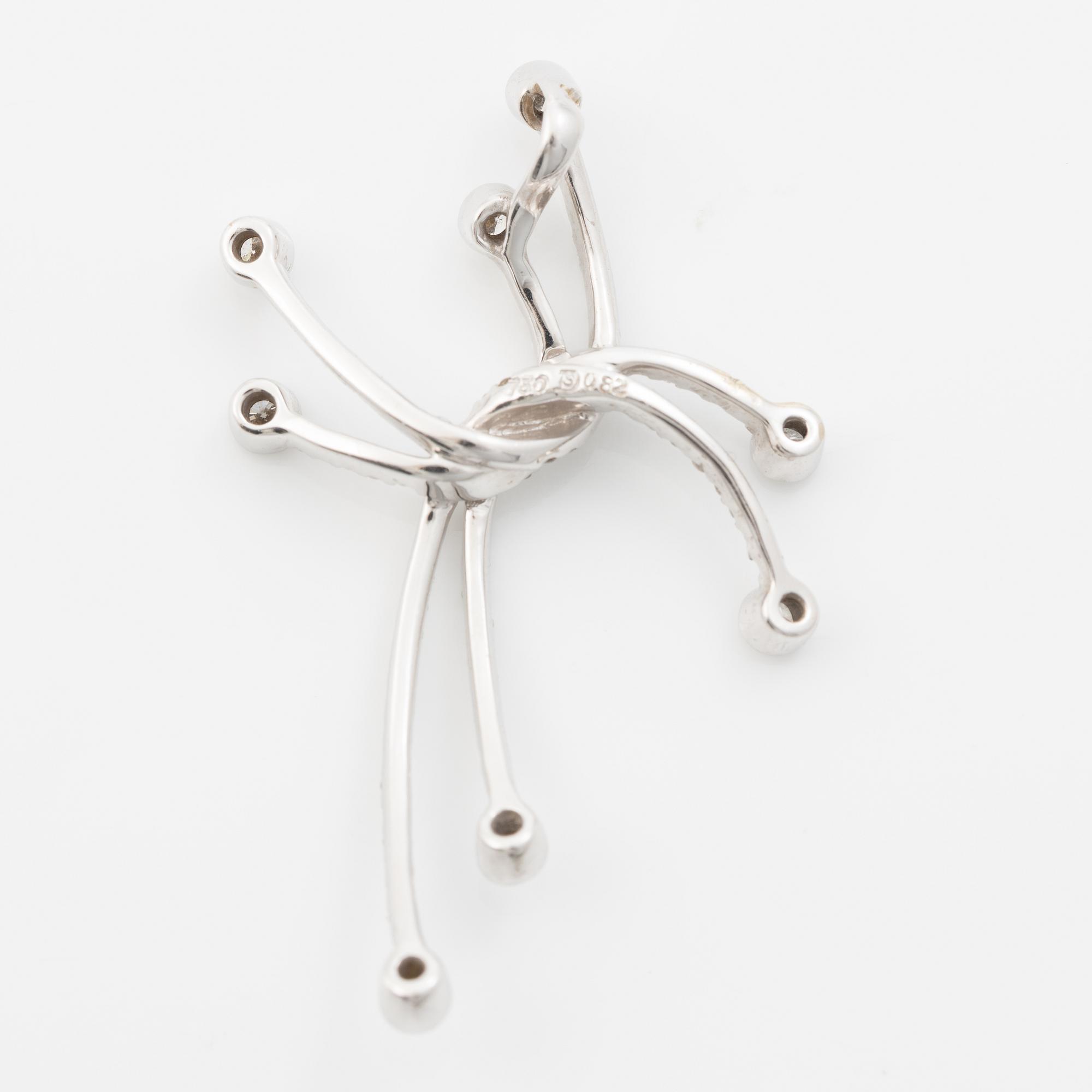 Pendant, 18K white gold with brilliant-cut diamonds.