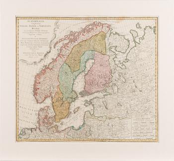 KARTTA, "Scandinavia",  Johann Baptist Homann, 1776.