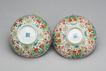 SKÅLAR, 2 st, porslin, Kina, 1800-tal.