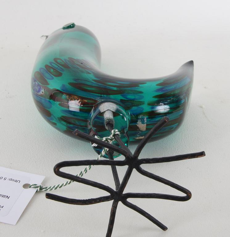 FIGURIN/FÅGEL, glas. ALESSANDRO PIANON, "Pulcino", Vistosi, Italien 1960-tal, modell S 189.