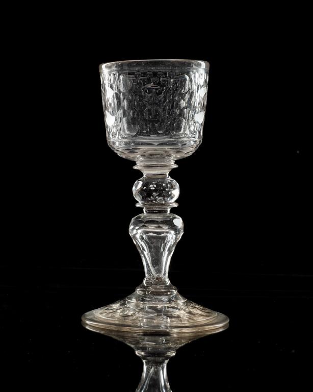PRAKTPOKAL, glas. Tyskland, Barock, 1600-talets slut.