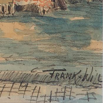 FRANK WILL BELLIOT NAUDIN, watercolour, signed, Paris.
