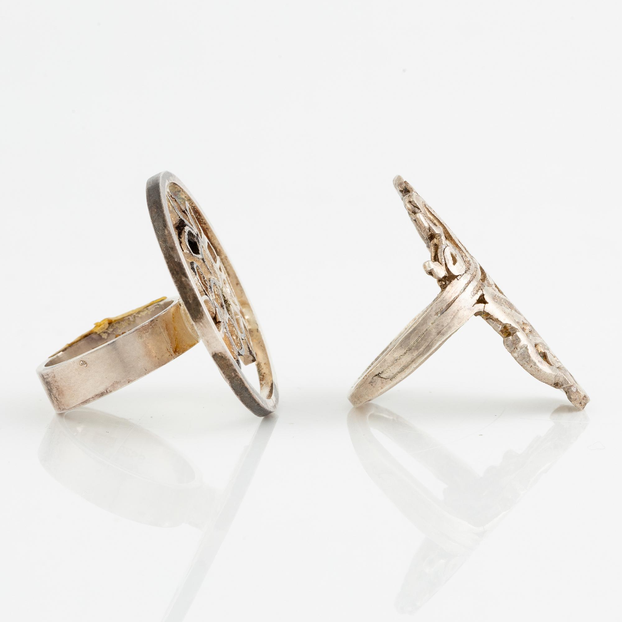 Lars Arby, six rings, silver. Gothenburg, among others, 1966 and 1976.