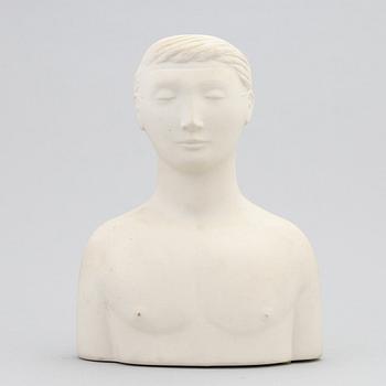 Stig Lindberg, skulptur, parian, "Mannen med masken", Gustavsberg.