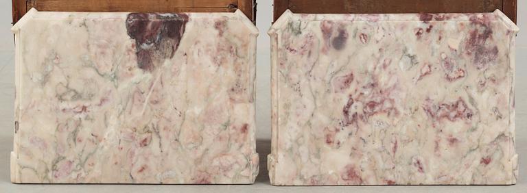 A pair of late Gustavian late 18th century chamber pot cupboards.
