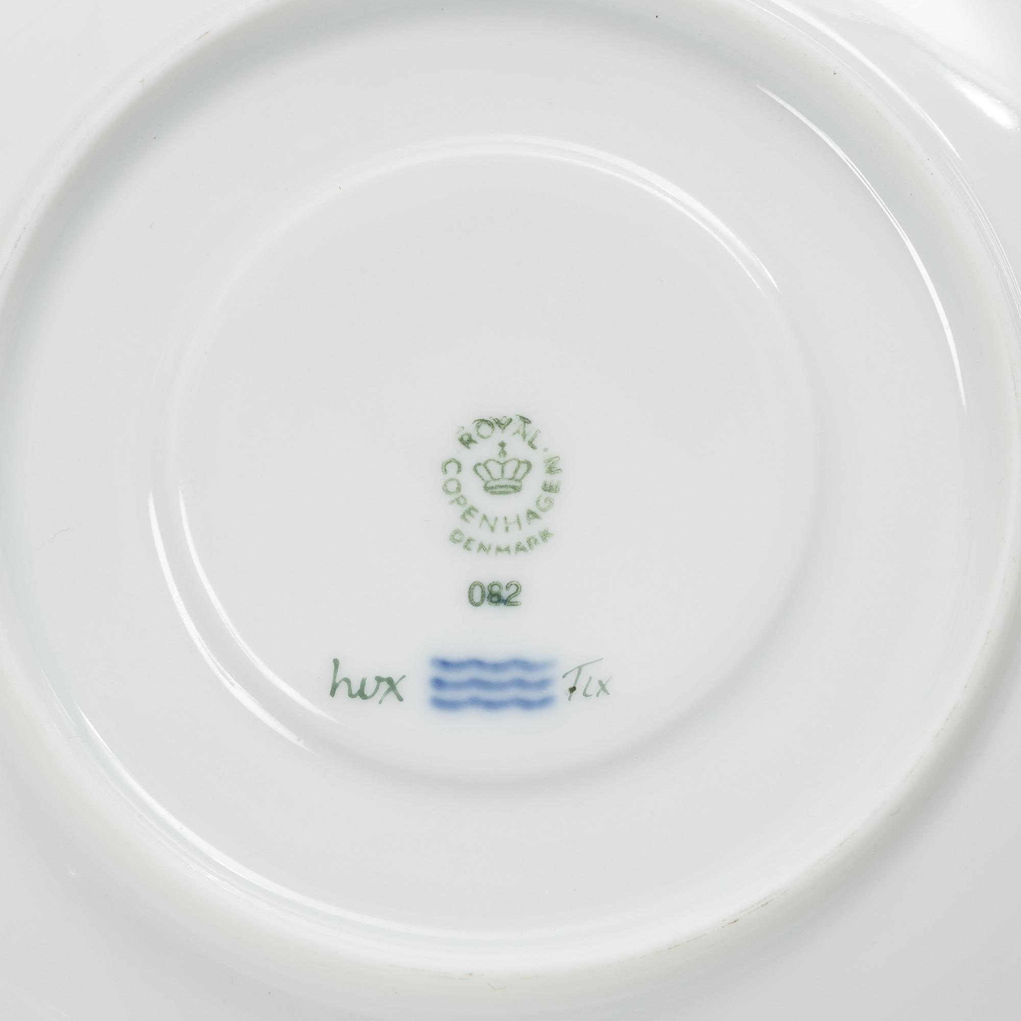 Royal Copenhagen, a 'Flora Danica' tea cup and saucer, Royal Copenhagen, Denmark, 1953.