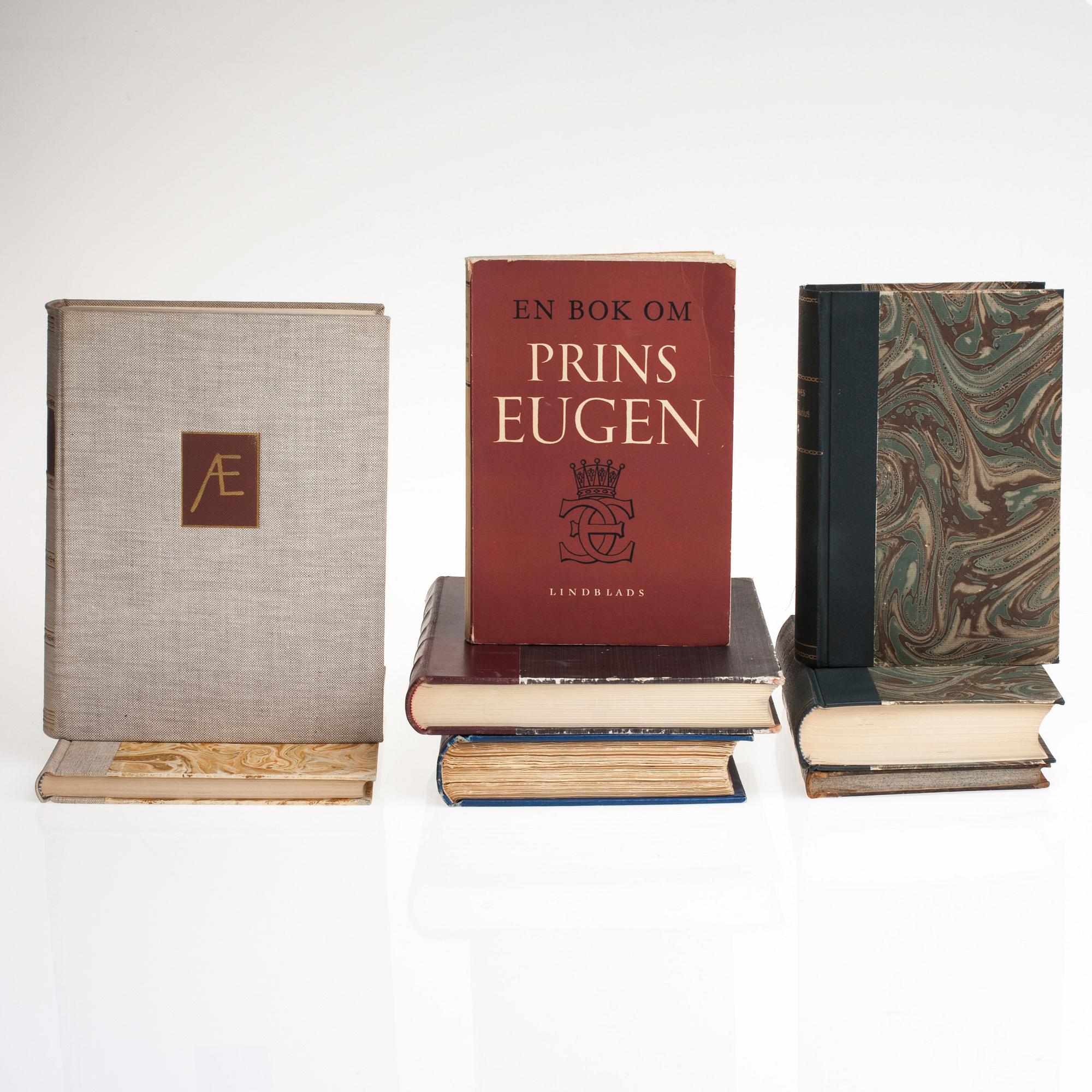BÖCKER, 8 st, konsthantverk och historia, 1853 och 1900-talets första hälft.