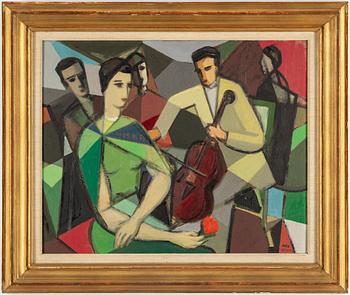 WILHELM WIK, olja på pannå, signerad och daterad 1952-54.