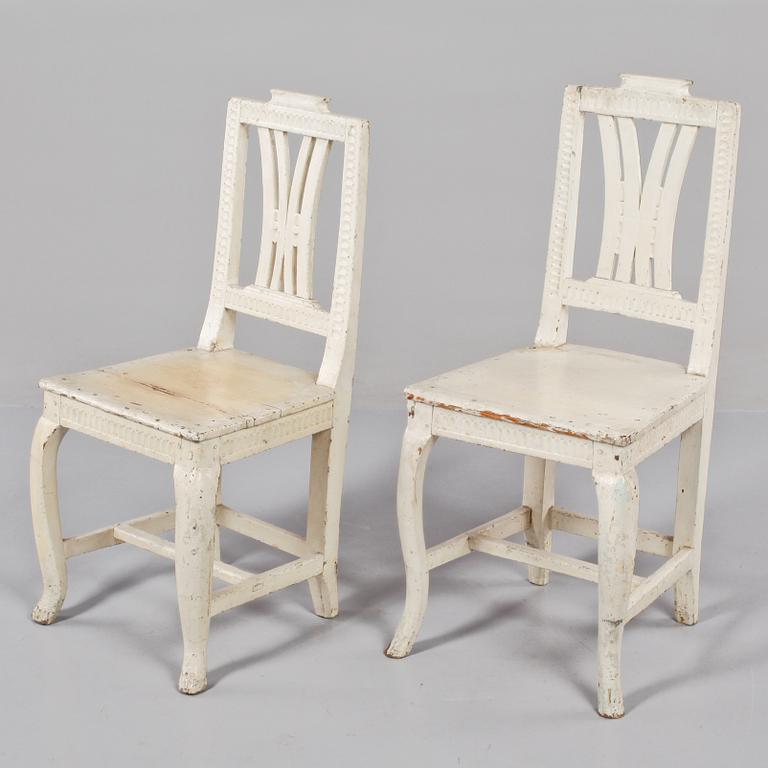 STOLAR, ett par, snarlika, provinsarbeten, tidigt 1800-tal.