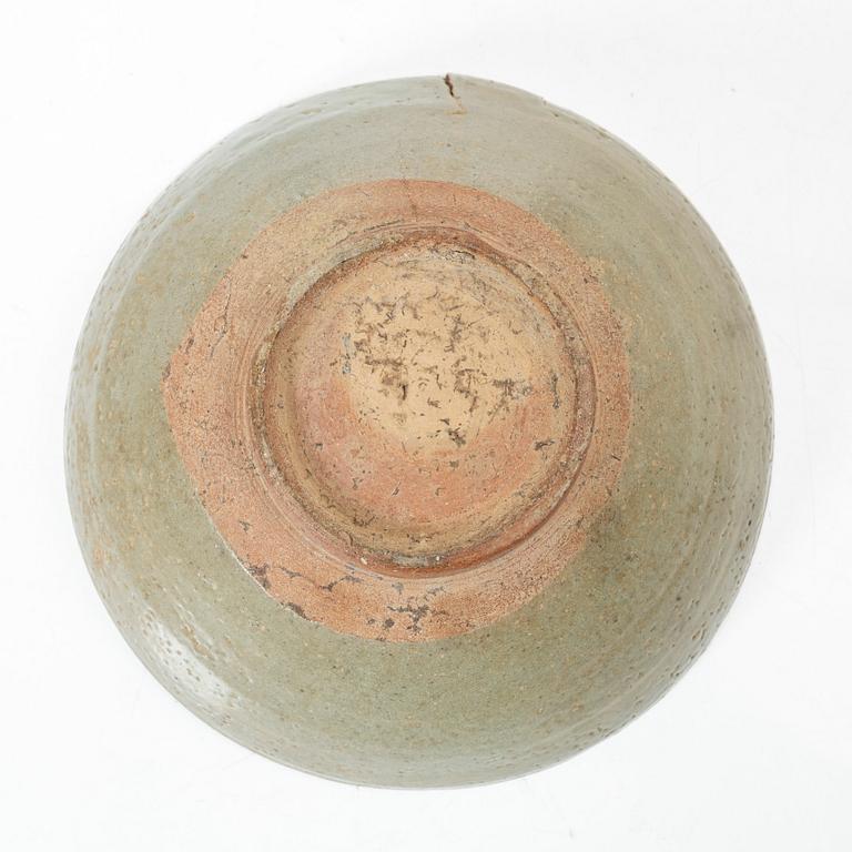 Skålar, två stycken, glaserat stengods, Korea, Joseon (1392–1897).