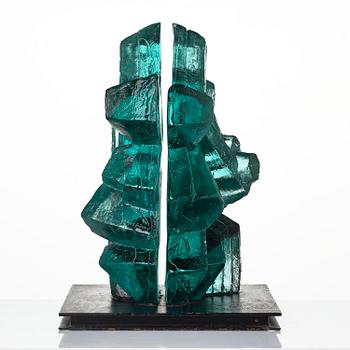 Edvin Öhrström, "Kristallisk komposition" (Crystalline composition), a cast glass sculpture, Lindshammar Glassworks, ed. 1/7.