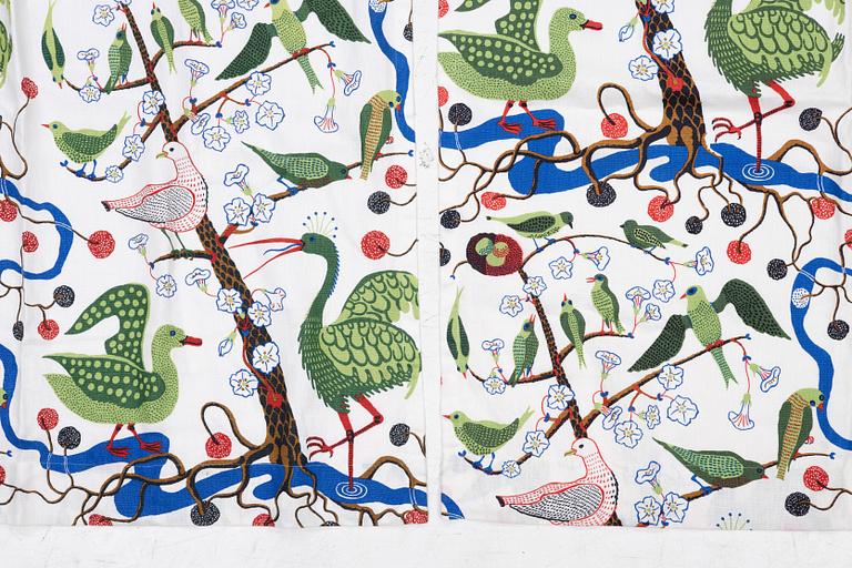 Josef Frank, a pair of 'Gröna Fåglar' curtains, Svenskt Tenn.