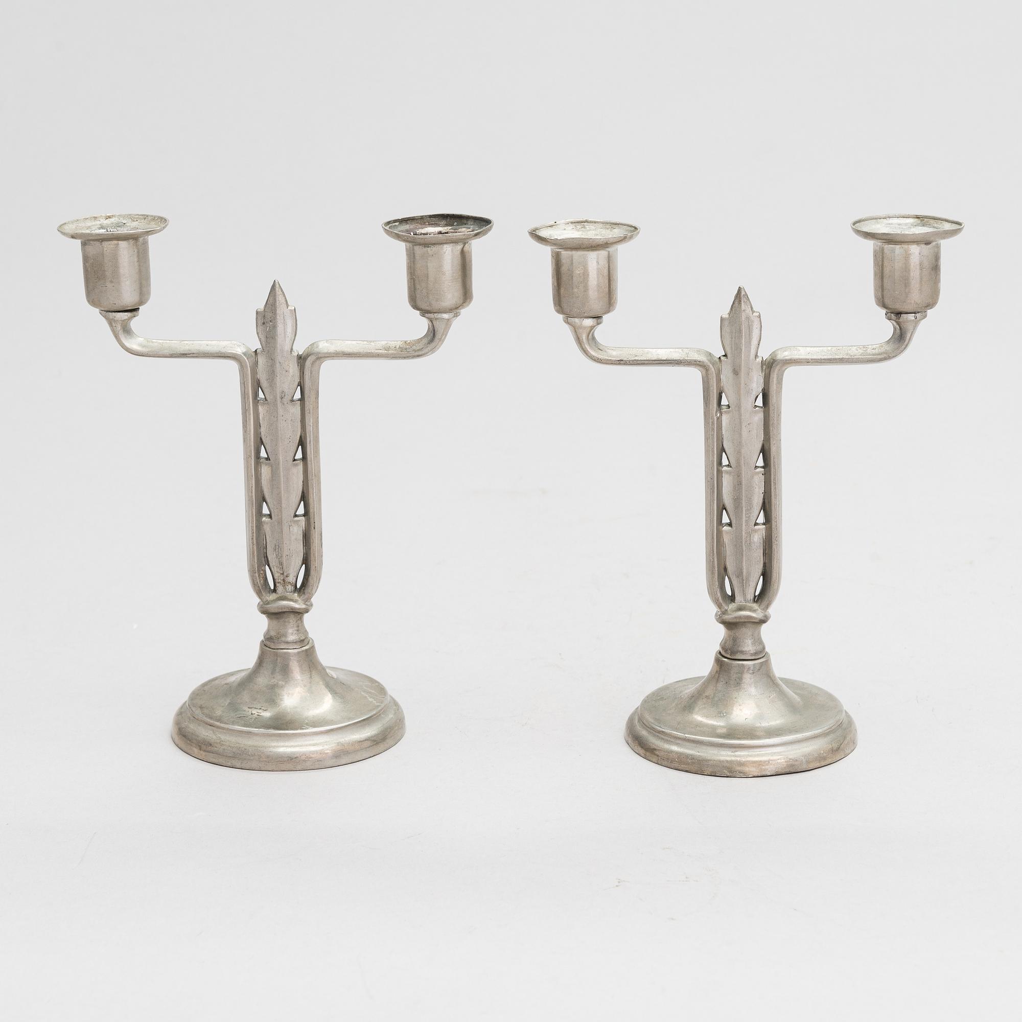 Paavo Tynell, a pair of 1920/30's candlesticks for Taito.