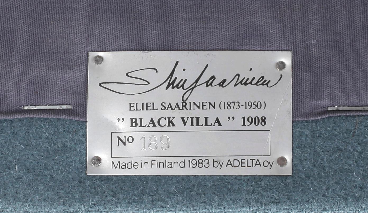 KARMSTOL, 3 st, "Black Villa", Eliel Saarinen, ADELTA oy, Finland 1983. Brickmärkt.
