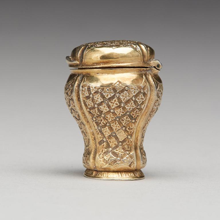 A Swedish Rococo silver-gilt snuff-box, mark of Petter Akerman, Stockholm 1760.