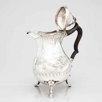 Jacob Lampa, kaffekanna, silver, Stockholm 1777, rokoko.