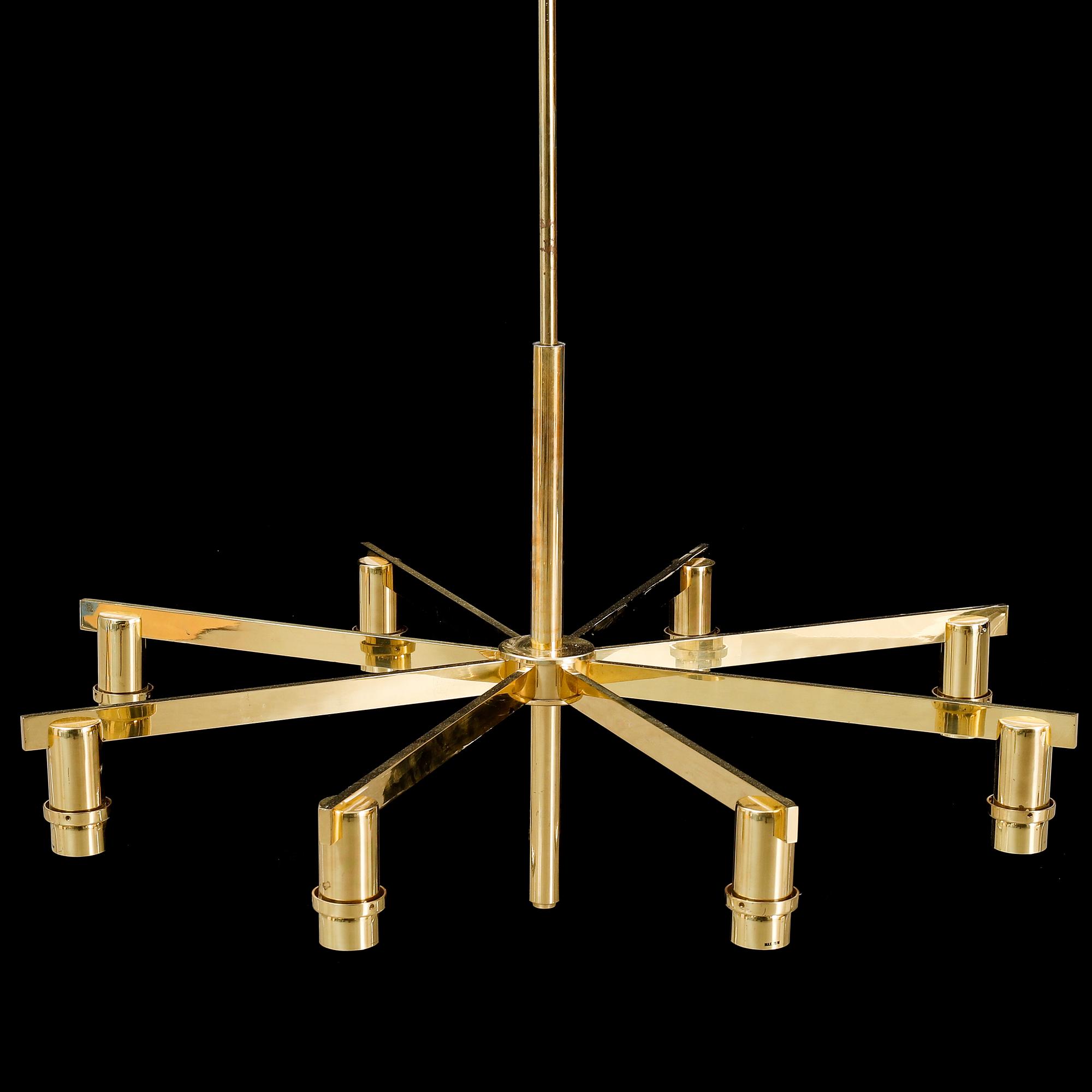 Hans-Agne Jakobsson, A brass chandelier, Markaryd, 1960's.