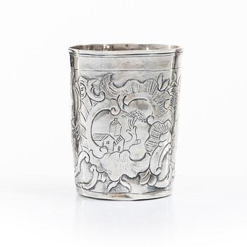 A Russian silver beaker, Moscow 1760s, unclear marks, probably Alexander Gillibrand (active 1753-1790).