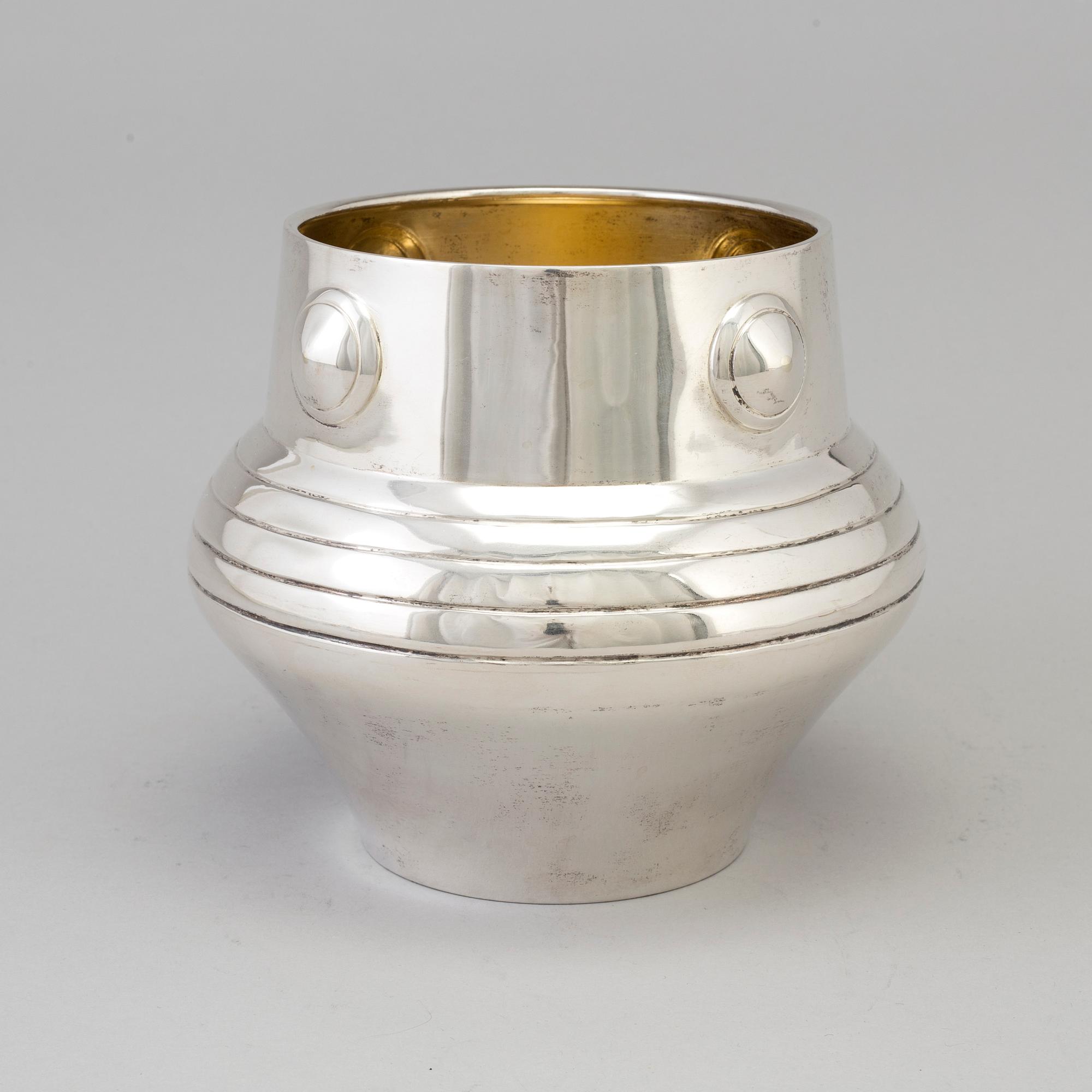 CG HALLBERG, skål/ytterfoder, silver, Stockholm 1904.