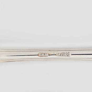 Bestickservis, silver, 112 delar, "Olga", mestadels GAB, Stockholm, 1956-1993.