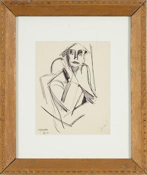 John Jon-And, pencil drawing on paper, signed and dated München 3/11-21.