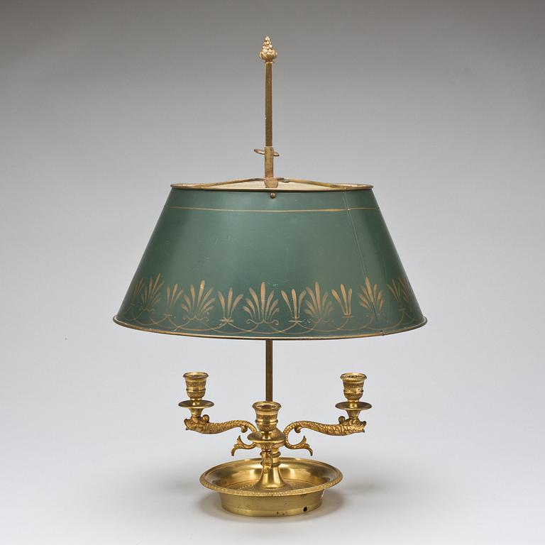 BORDSLAMPA, sk "Lampe à bouillotte ", empirestil. 1900-tal.