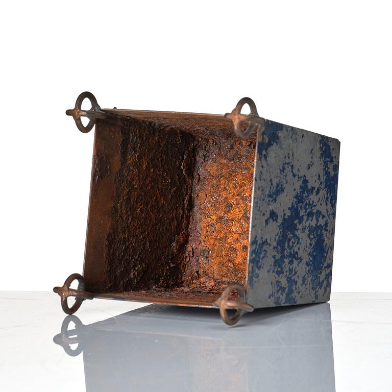 Tage Andersen, a patinated metal flower pot, Denmark, end of 20th century.