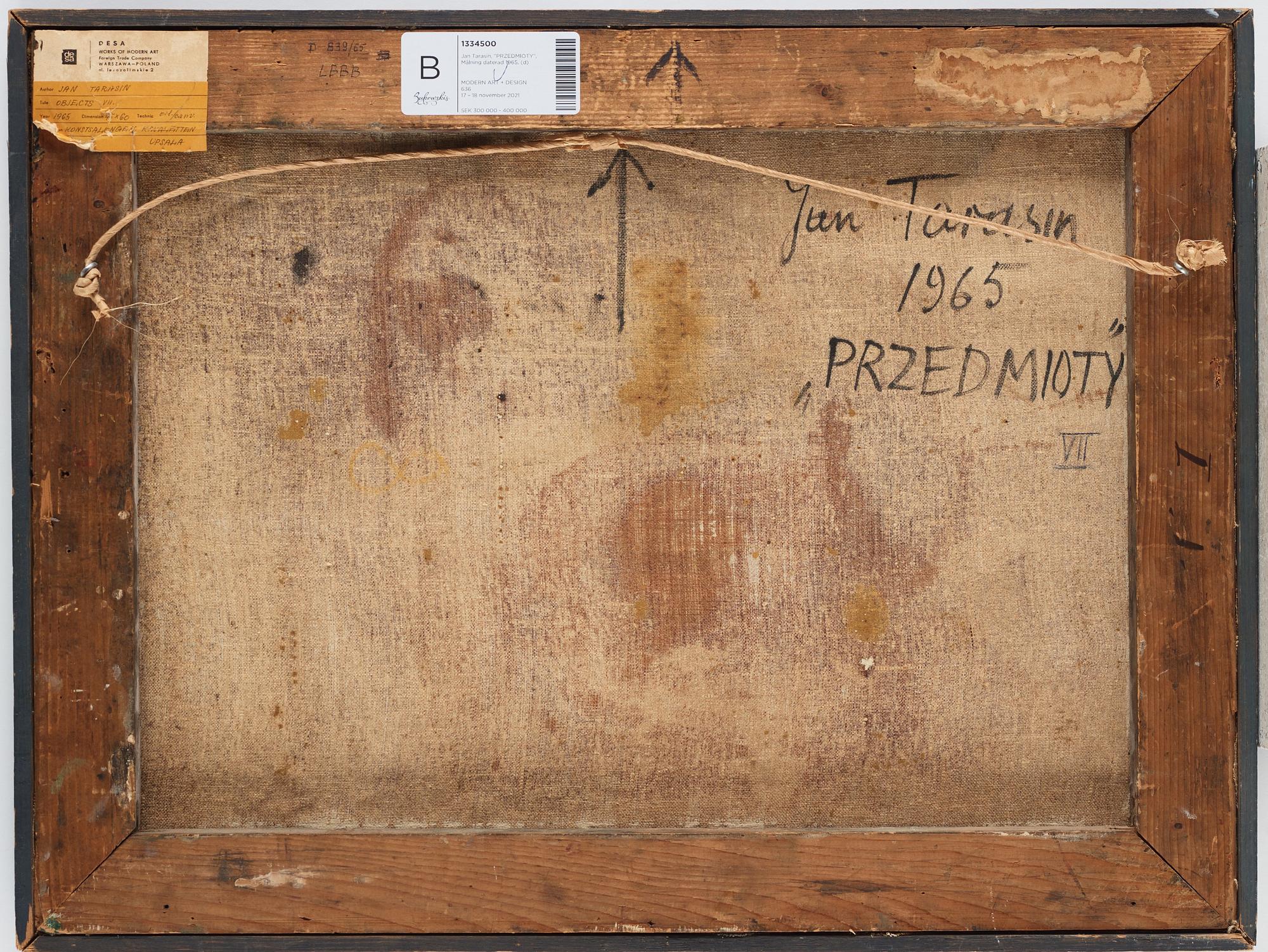 Jan Tarasin, ”PRZEDMIOTY VII”.