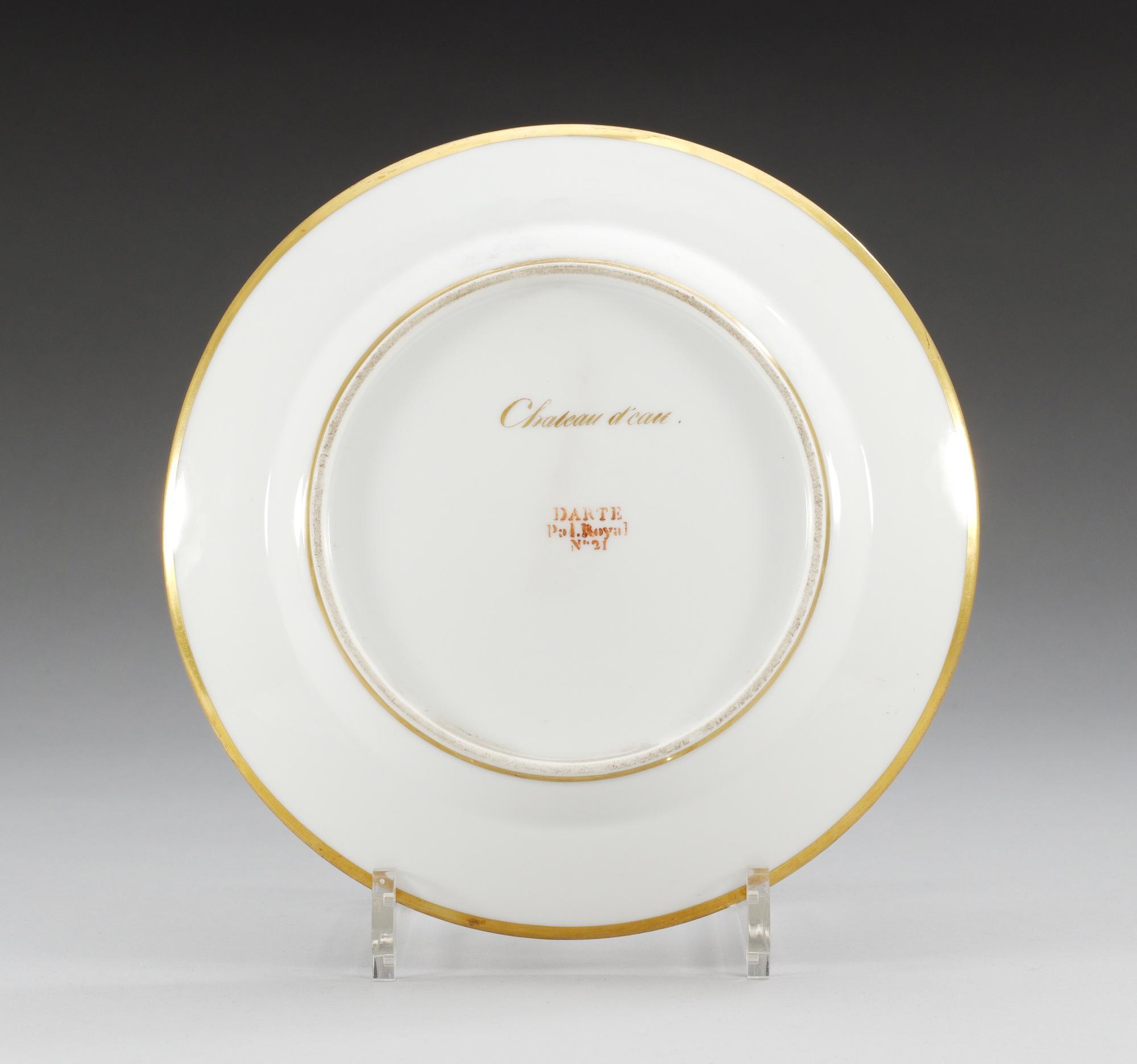 A French Darte topografic dish depicting 'Chateau d'cau', 19th Century.