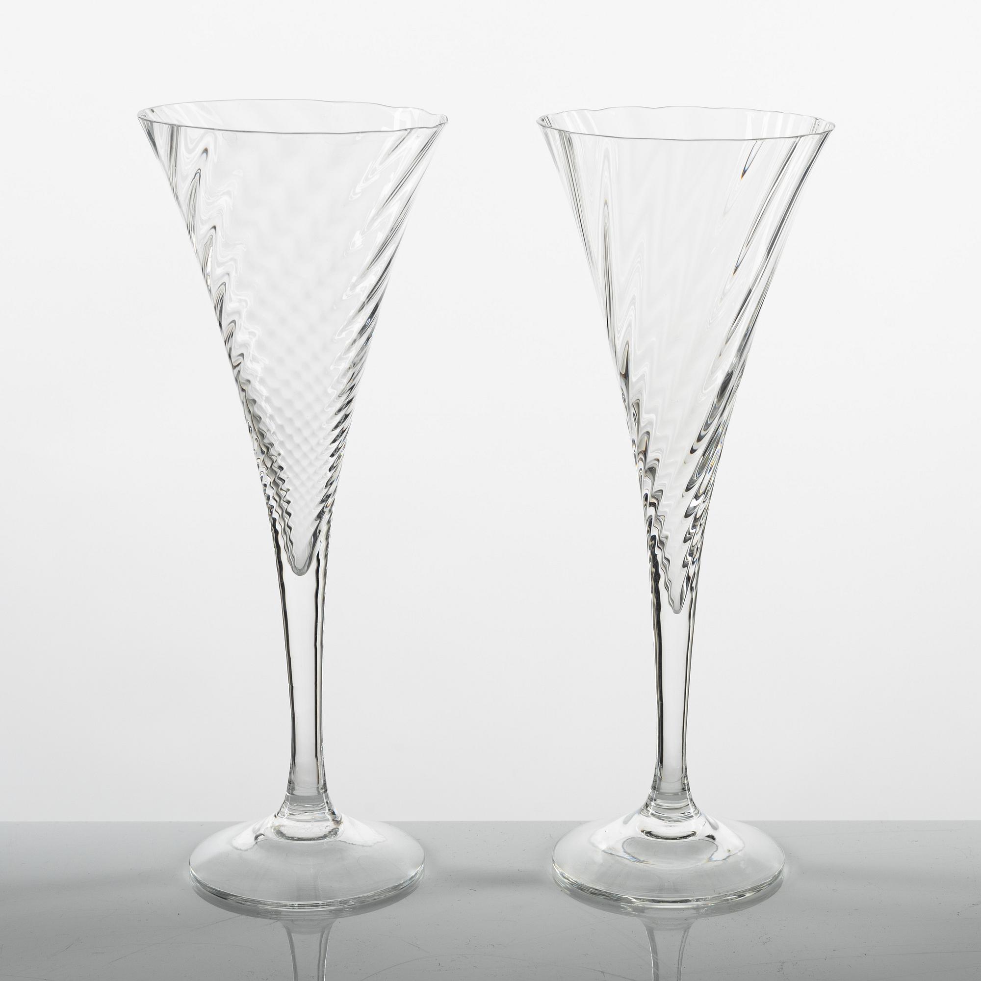 Gunnar Cyrén, champagneglas, 12 st, "Helena", Orrefors.