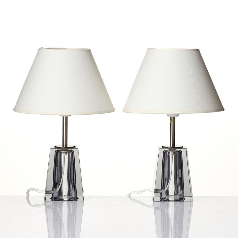 Carl Fagerlund, a pair of table lamps model "RD 1635", Orrefors, 1950s-60s.