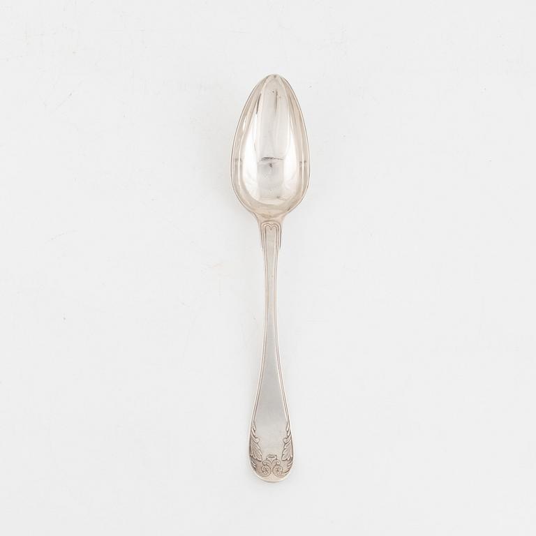 A Swedish Silver Serving Spoon, mark of Gustaf Möllenborg, Stockholm 1824.