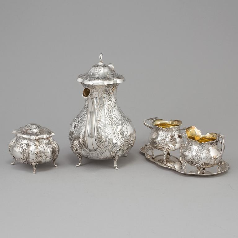 A five piece silver coffee service, GEWE, Malmö 1977-81.