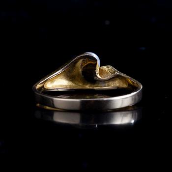 RING, 14K guld, pärla, Björn Weckström Lapponia. Vikt 2,8 g.