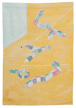 Hans Fredholm, TAPESTRY. "Prismatisk Konfiguration". Tapestry weave. 137,5 x 94 cm. Signed HAV EU Hans Fredholm.