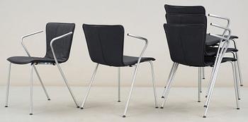 KARMSTOLAR, 5st, "Vico Duo", Vico Magistretti för Fritz Hansen, 2001.