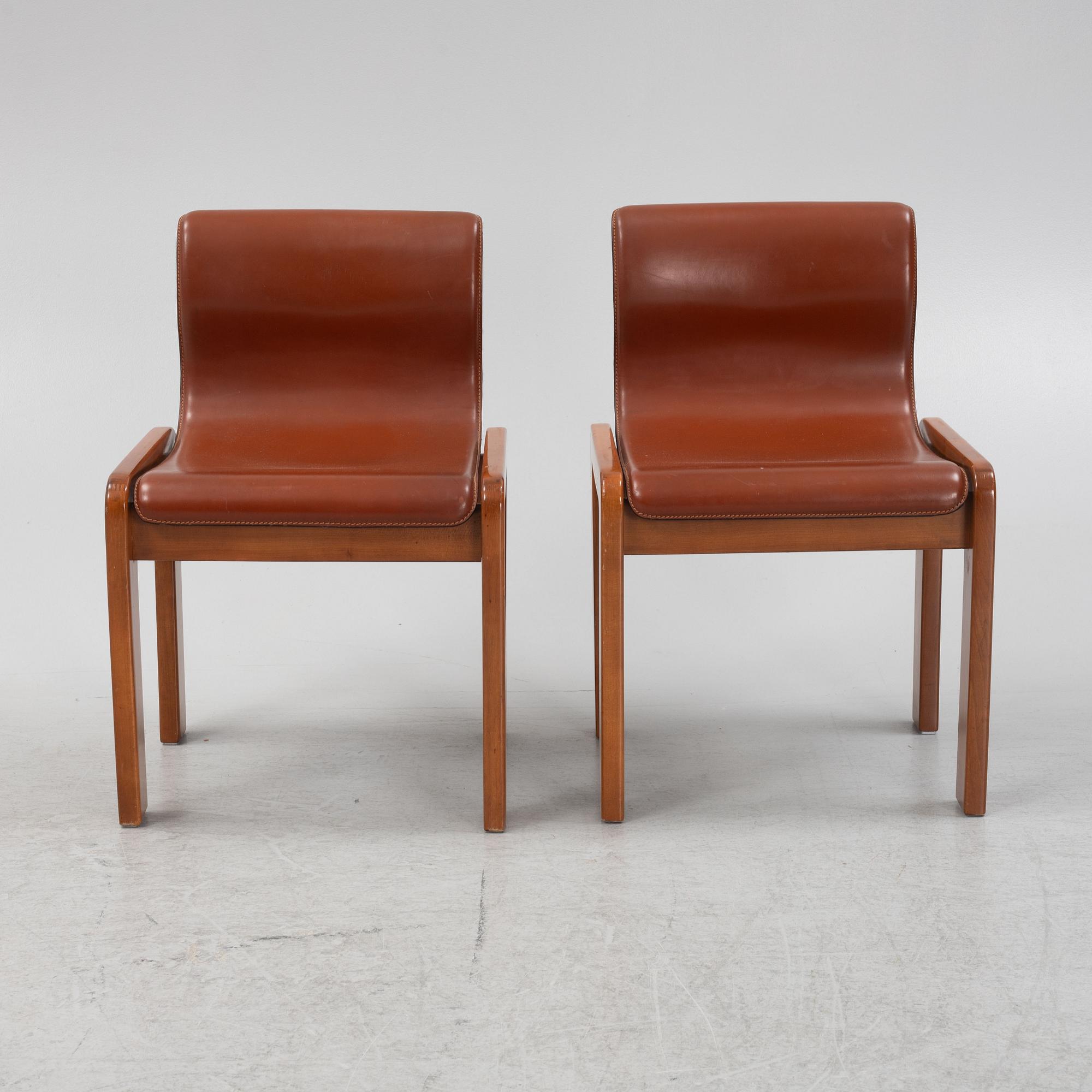 Tobia & Afra Scarpa, tillskrivna, stolar 5 st., Italien, 1900-talets mitt.