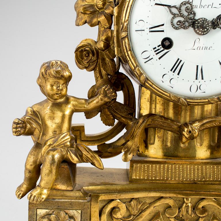 BORDSPENDYL, brons, Imbert Laine, Louis XVI, Frankrike, 1700-talets slut.